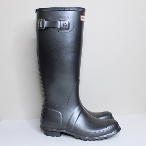 Hunter Shoes - Hunter Metallic Gray Tall Rain Boots NWOB